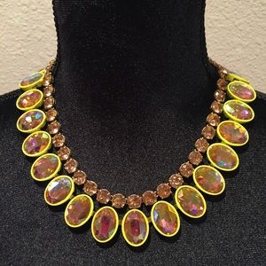 J Crew Layered Crystal Necklace in Lemon